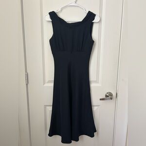 J. Crew 100% Silk Tricotine Hope Dress - Navy